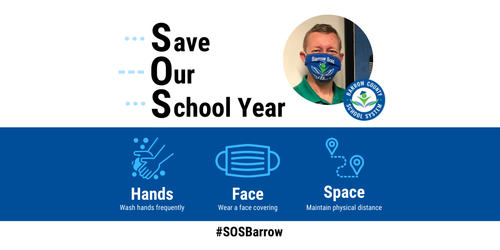 BCSchools1's tweet photo. Our team is showing how they're practicing 3 simple steps to help Save Our School Year! Share your picture doing any of these 3 activities - washing your hands, wearing a face covering, or maintaining 6-feet physical distance - &amp; you could be in our next post. #SOSBarrow https://t.co/SCKJRWP9C2