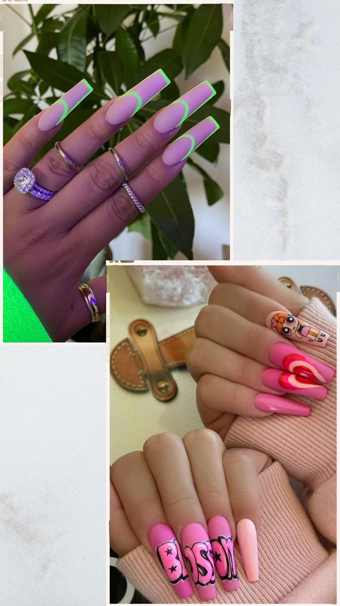 BLVCKthebrand's tweet photo. From the bling, a designer print, animal print and extra long nails; here is a look at some current nail trends. What do your crawls look like ladies? Tell us your favorite nail trend. Thereโs so many ๐ฌ #BlingBling #TrendAlertTuesday https://t.co/RCPjgEwkEp