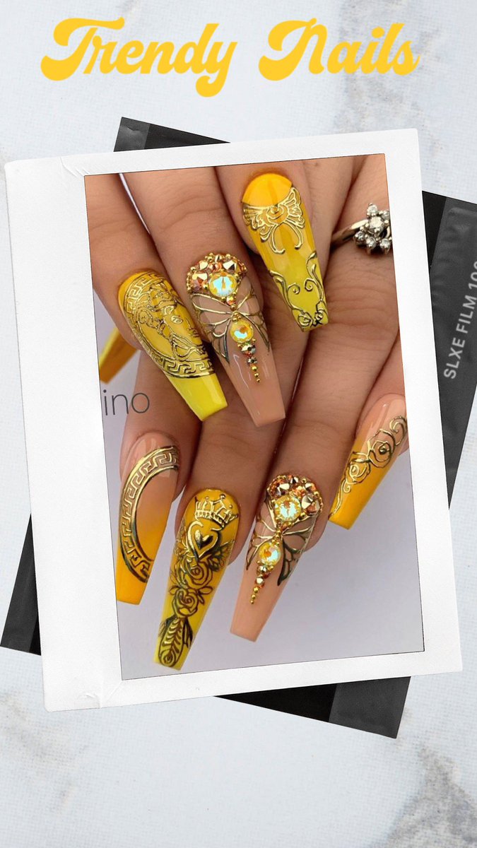 BLVCKthebrand's tweet photo. From the bling, a designer print, animal print and extra long nails; here is a look at some current nail trends. What do your crawls look like ladies? Tell us your favorite nail trend. Thereโs so many ๐ฌ #BlingBling #TrendAlertTuesday https://t.co/RCPjgEwkEp