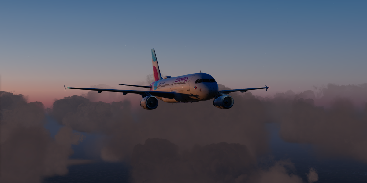 Cpt_Hollis's tweet photo. Flight EWG2035 for #virtualLH tonight, EDDW-EDDS in beautiful light and clouds https://t.co/tGQOSqBHZh