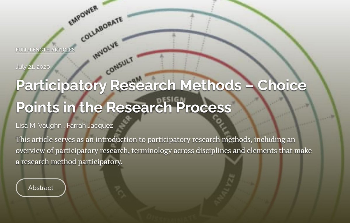 _ChristineOrtiz's tweet photo. A new Journal of Participatory Research Methods. https://t.co/PJcLESUR74 Significant opportunity to advance participatory research methods in science and technology research and development. #socialSTEM @Station1Edu https://t.co/jaH2GycKFC