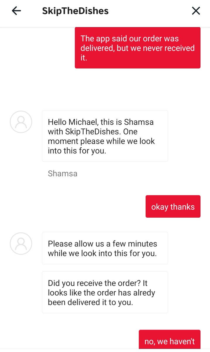 KuyaFlash's tweet photo. @SkipTheDishes I think you guys need to look into your support system. https://t.co/qHa793Sh2O