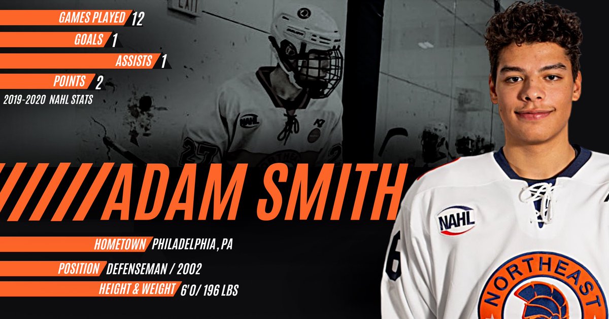 Northeast Generals (@negenerals) on Twitter photo Next in our 2020-2021 #MeetTheGens series is <a href="/nahlhockey/">NAHL</a> <a href="/negenerals/">Northeast Generals</a> Defenseman <a href="/Smitters27/">Adam Smith</a>!
Smith worked his way up the Ladder of Development starting last season as part of the <a href="/naphl/">NAPHL</a> <a href="/negenerals/">Northeast Generals</a>fs and ending the season as part of the <a href="/NAHLHockey/">NAHL</a> @negenerals! #GensFamily Next in our 2020-2021 #MeetTheGens series is <a href="/nahlhockey/">NAHL</a> <a href="/negenerals/">Northeast Generals</a> Defenseman <a href="/Smitters27/">Adam Smith</a>!
Smith worked his way up the Ladder of Development starting last season as part of the <a href="/naphl/">NAPHL</a> <a href="/negenerals/">Northeast Generals</a>fs and ending the season as part of the <a href="/NAHLHockey/">NAHL</a> @negenerals! #GensFamily