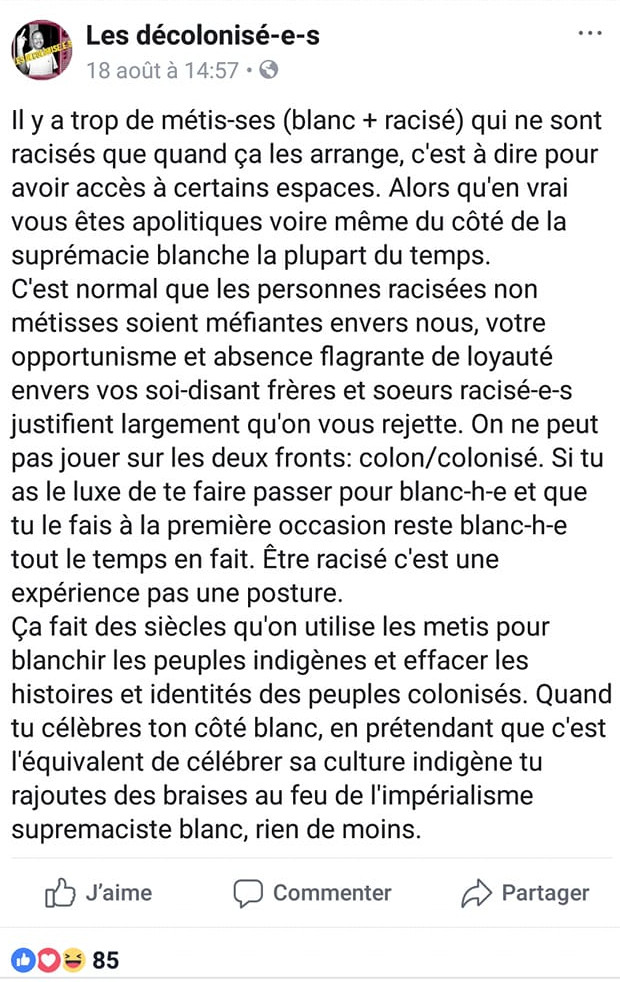 Pendant ce temps, les Gobineau de l'antiracisme font des estimations sur la génétique des gens.