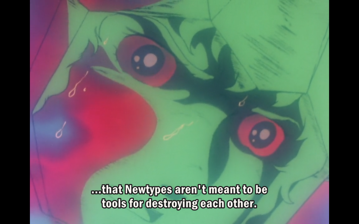 Also im never going to forget this moment. Where there thoughts basicly overlap and they speak mind to mind. Where amuro sees it how it is at heart and how this simply cant be okay and char being logical and more using his brain to think about it, that it simply ended up likethis