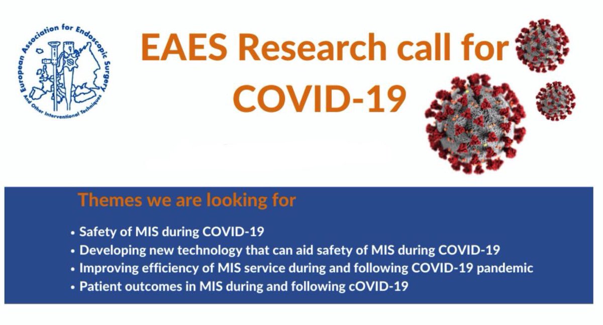 Very proud that our #COVID19 research grant proposal has been endorsed by the <a href="/EAES_eu/">EAES</a>! Many thanks to the organization, researchcommittee and 
(co-)applicants <a href="/Marliesschijven/">Prof. dr. Marlies Schijven 🩺</a> @bijnier <a href="/jaapbonjer/">Jaap Bonjer</a>. More on this Delphi about digital surgical education in the next months! #MIS