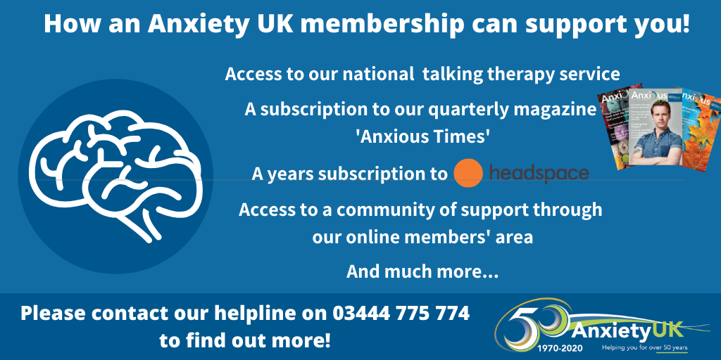 AnxietyUK's tweet photo. Why not show yourself some #kindness and sign up for an Anxiety UK membership. With an AUK membership you receive a year’s subscription to @Headspace Access to the online CBT course @BeatingBlues and the ability to access our #therapy service https://t.co/uawKkuGtMZ https://t.co/ZjZFfpaY4m