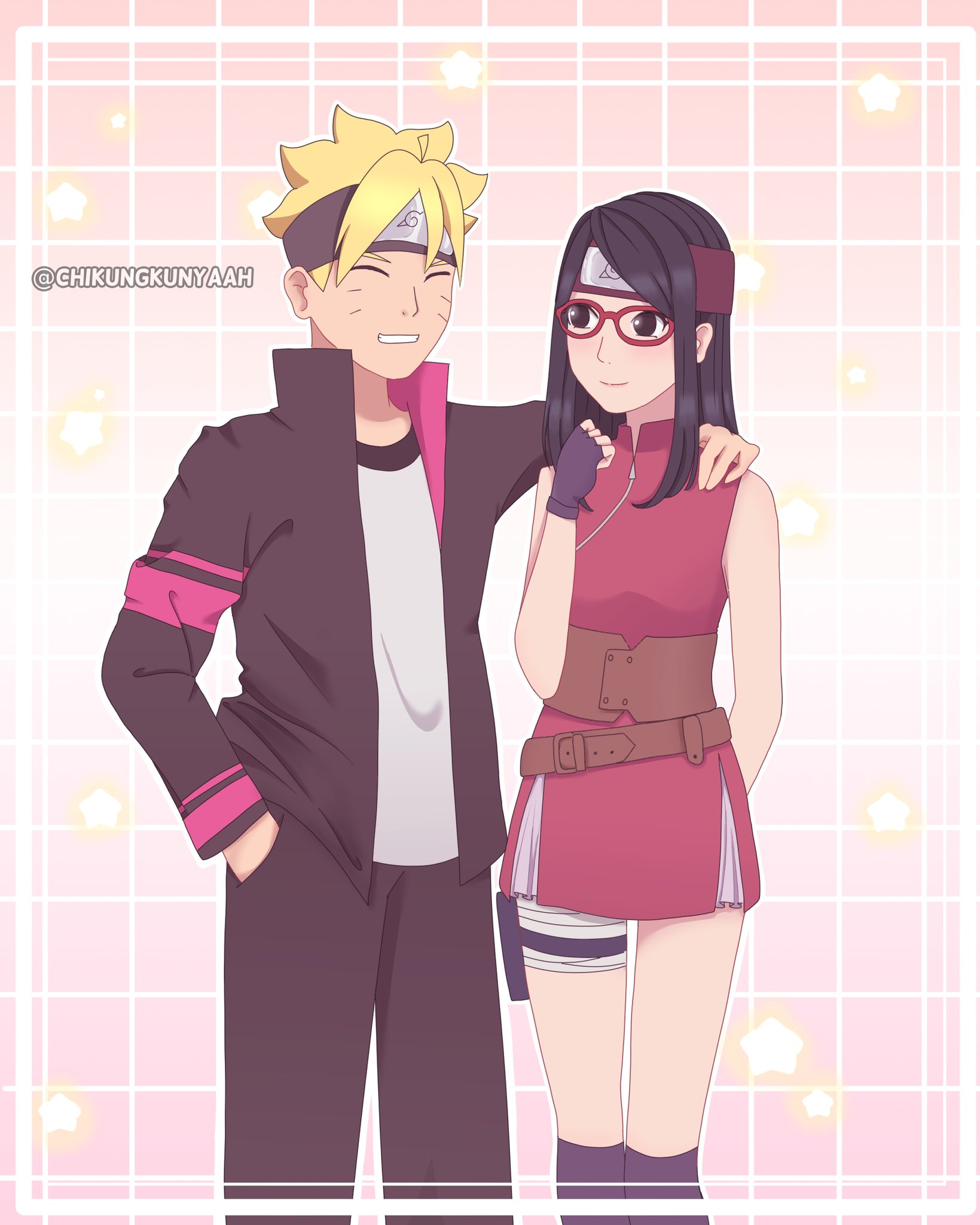 “2018 vs 2020 Redraw
(With some changes)
#BoruSara #BORUTO ...