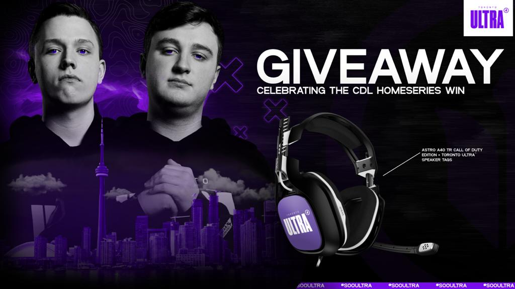 CleanX's tweet image. To celebrate our win last week, Cammy and I are giving away a brand new Astro A40 TR @CODLeague edition + @TorontoUltra speaker tags. 

To Enter: 

✅ Follow me, @CammyMVP, and @ASTROGaming 
🔁 Retweet this tweet
✏️ Tag a friend 

We'll pick a winner in 1 week! 

#SooUltra