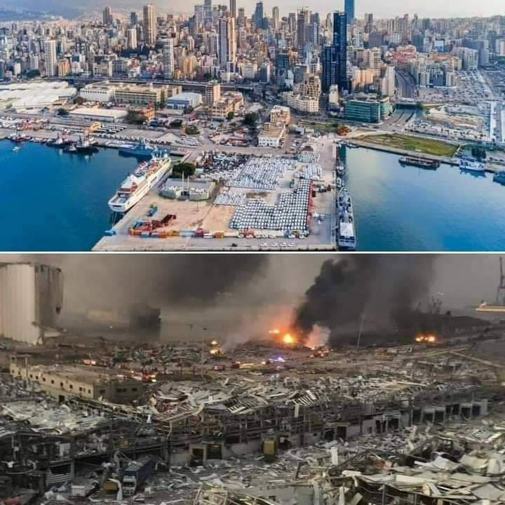 Q8NewsCom's tweet photo. كأنها قنبلة نووية.. 
دمار هائل وعشرات الضحايا جراء الانفجار الضخم بمرفأ #بيروت
شاهد كيف كان المرفأ قبل وبعد الانفجار؟!
#لبنان 
#انفجار_المرفأ 
#انفجار_بیروت 
#حزب_الله
#عاجل https://t.co/q85ylsKsac