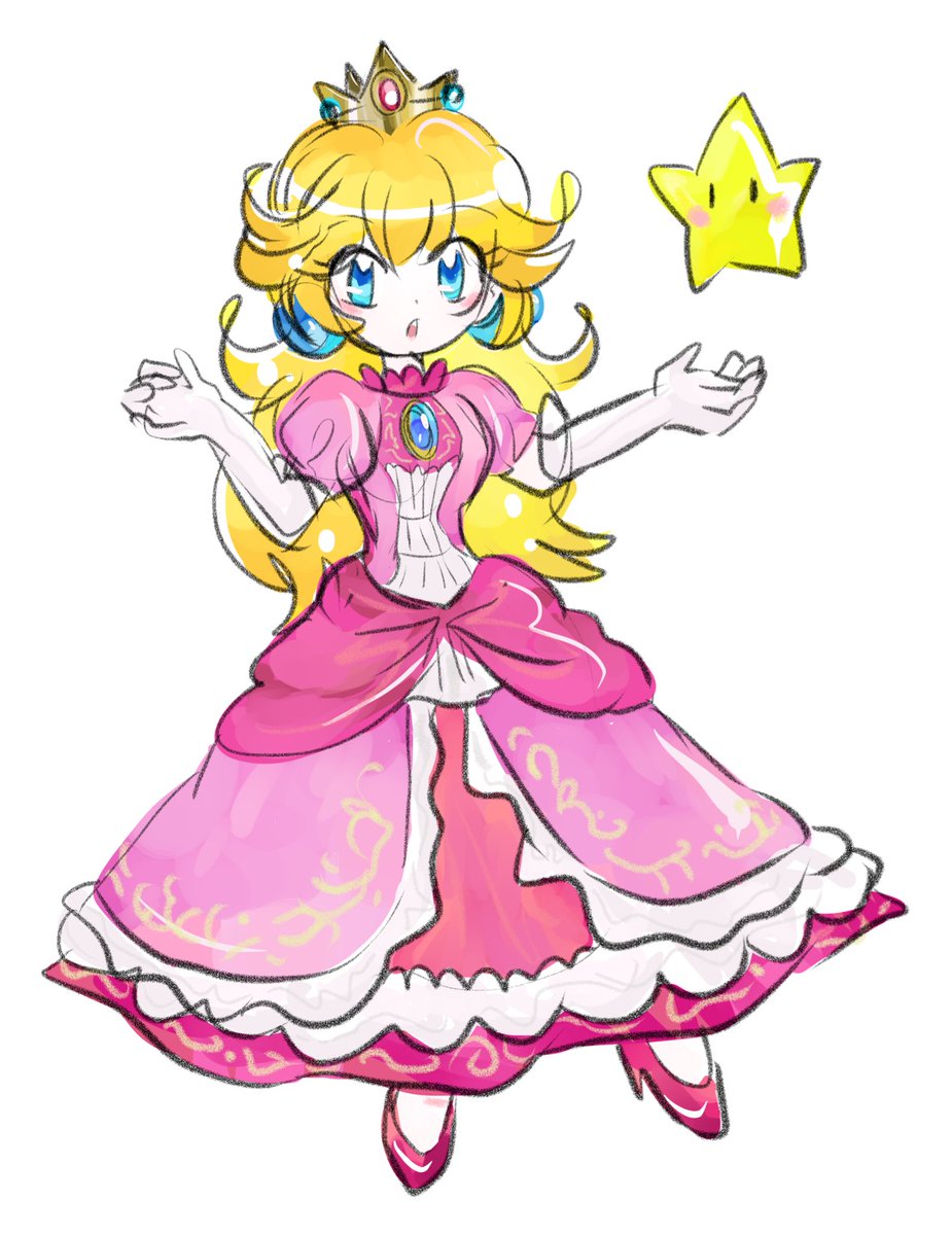 らくがきしたがり屋 Twitterissa Princesspeach ピーチ姫 スーパーマリオ マリオ イラスト らくがき Supermario