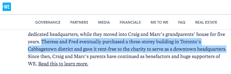 1.  #WECharity has explained how retired teachers Fred & Theresa Keilburger amassed private real estate holdings recently valued at $25m.They say the family earned it by flipping houses, and gave WE a building to use as for years, "rent-free"They said "rent-free" repeatedly