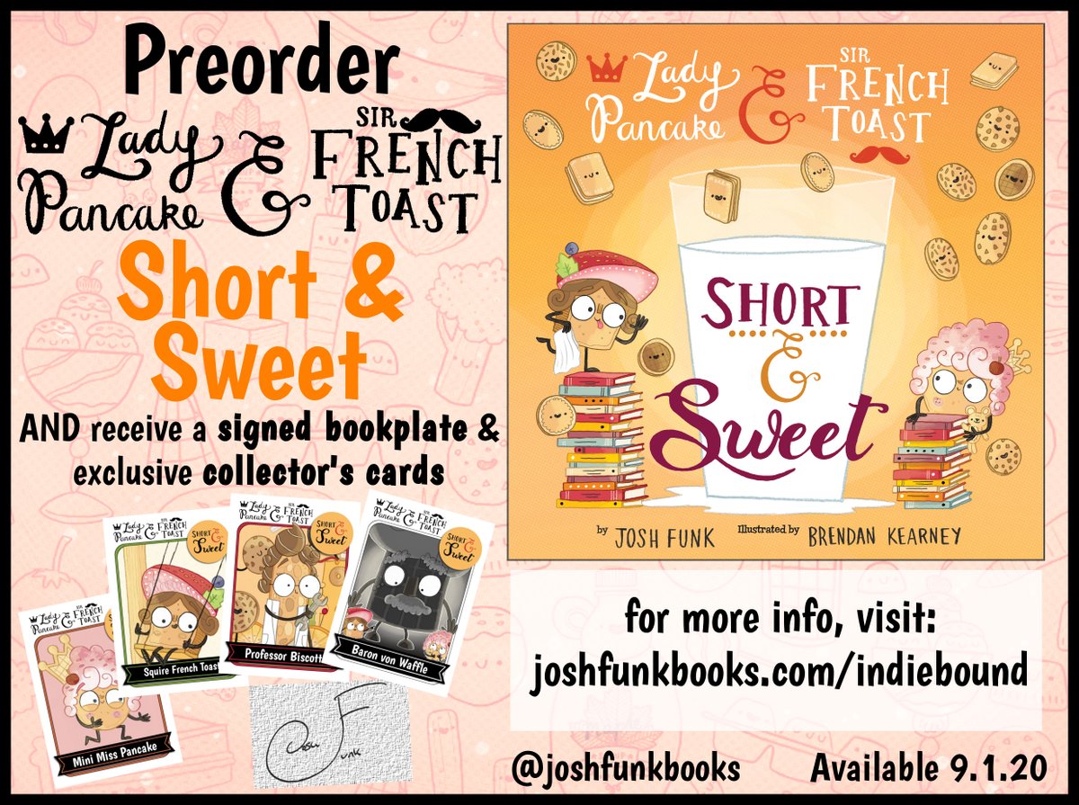 Hey, New York, Michigan, & Massachusetts! Time's running out to preorder your copies of SHORT & SWEET from @ShakeandCoBooks, @SchulerBooks, & @TridentBooks! Order today from them (or any @indiebound store listed) at joshfunkbooks.com/indiebound and get all the bonus swag below!