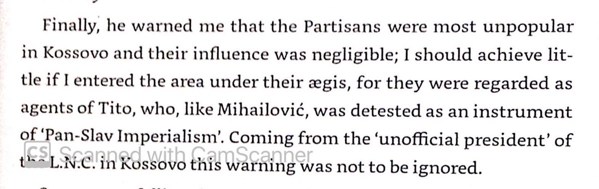 Partisans were very unpopular in Kosovo - they were viewed as Slavic imperialists despite their professed internationalism.
