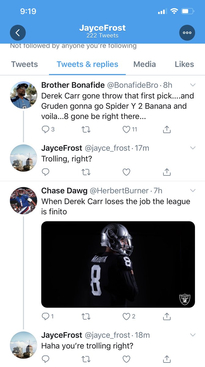 Uhhhh guys I’m 99% certain I found Derek Carr’s burner account, someone only tweeting about Derek Carr and Fresno State