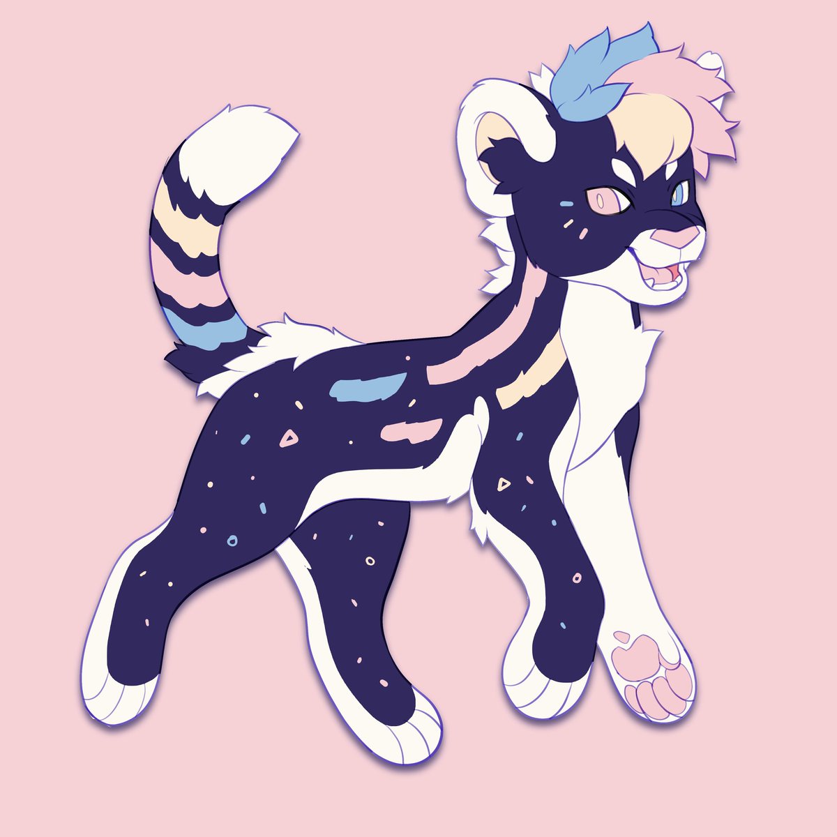 @shavedmink A lil funky coloured boi I bought. I need to make some more characters aaa