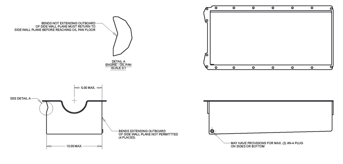 NASCAR mandates the width of the oil pans but height can change depending on use.