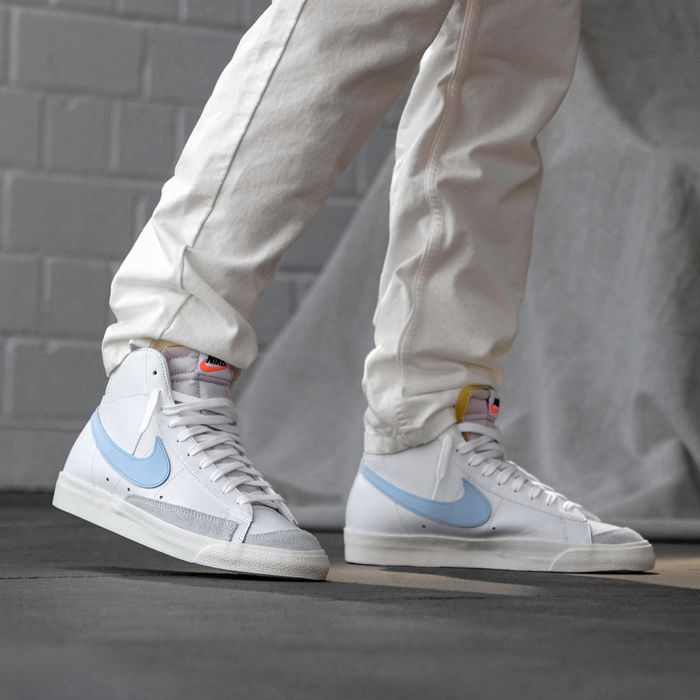 nike blazer mid white celestine blue