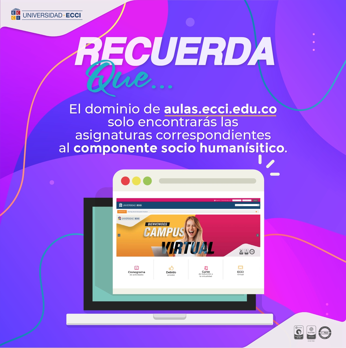 EcciVirtual's tweet photo. En el dominio https://t.co/lLTy3qyU7R encontrarás solo las asignaturas correspondientes al componente socio humanístico, y las asignaturas que los docentes presenciales manifiesten utilizar Moodle las encontrarás en el domino https://t.co/iwbXdkP6lY https://t.co/EKTmQklJcj