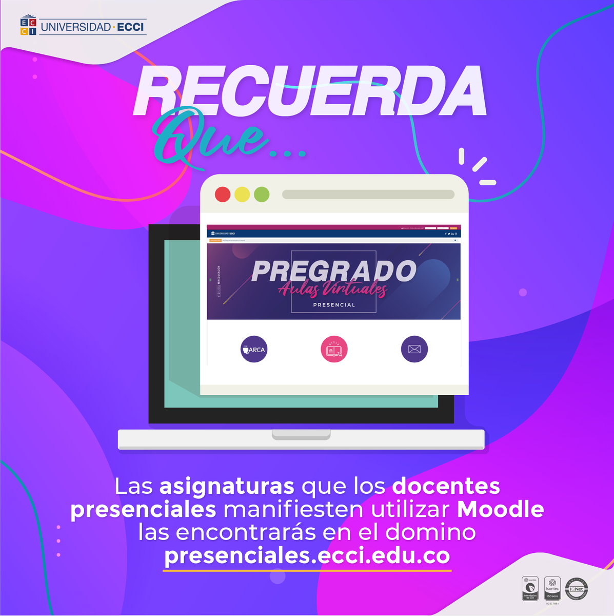 EcciVirtual's tweet photo. En el dominio https://t.co/lLTy3qyU7R encontrarás solo las asignaturas correspondientes al componente socio humanístico, y las asignaturas que los docentes presenciales manifiesten utilizar Moodle las encontrarás en el domino https://t.co/iwbXdkP6lY https://t.co/EKTmQklJcj