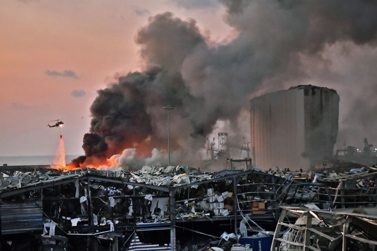 The fuel was destroyed in two batches in order to further reduce the blast effect.And most of the blast effect was directed UPWARD, as evidenced by the fact that the silos RIGHT BESIDE the warehouse are still standing.