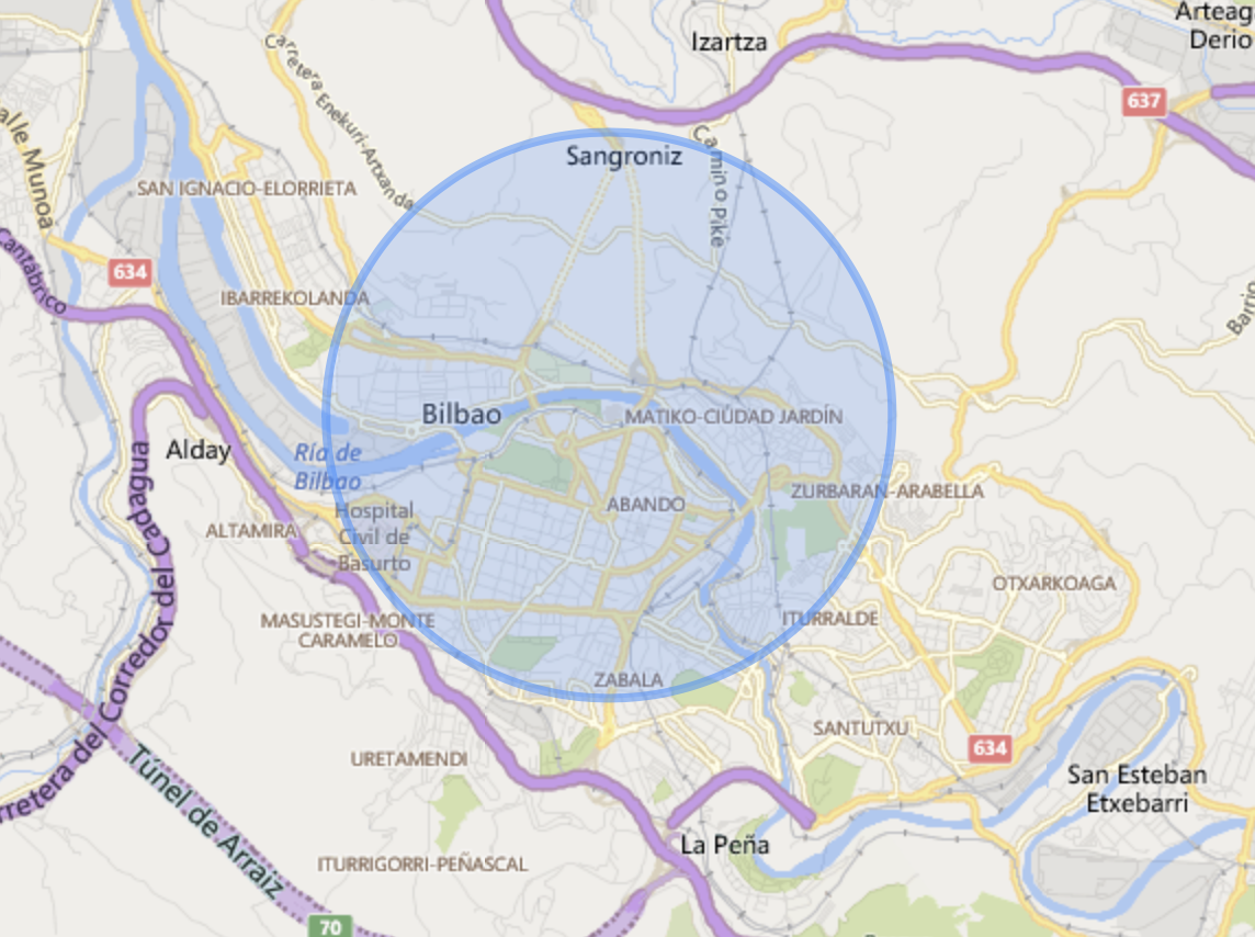 14Milimetros's tweet photo. La onda expansiva de la explosión en Beirut ha tenido un radio de destrucción de 10km.

Todo apunta a que el estallido se produjo cuando un fuego en un almacén de pirotecnia alcanzó otro con 2.700 toneladas de nitrato.

Así hubiese sido en ciudades como Madrid, Barcelona o Bilbao https://t.co/0kr9CuuOEh