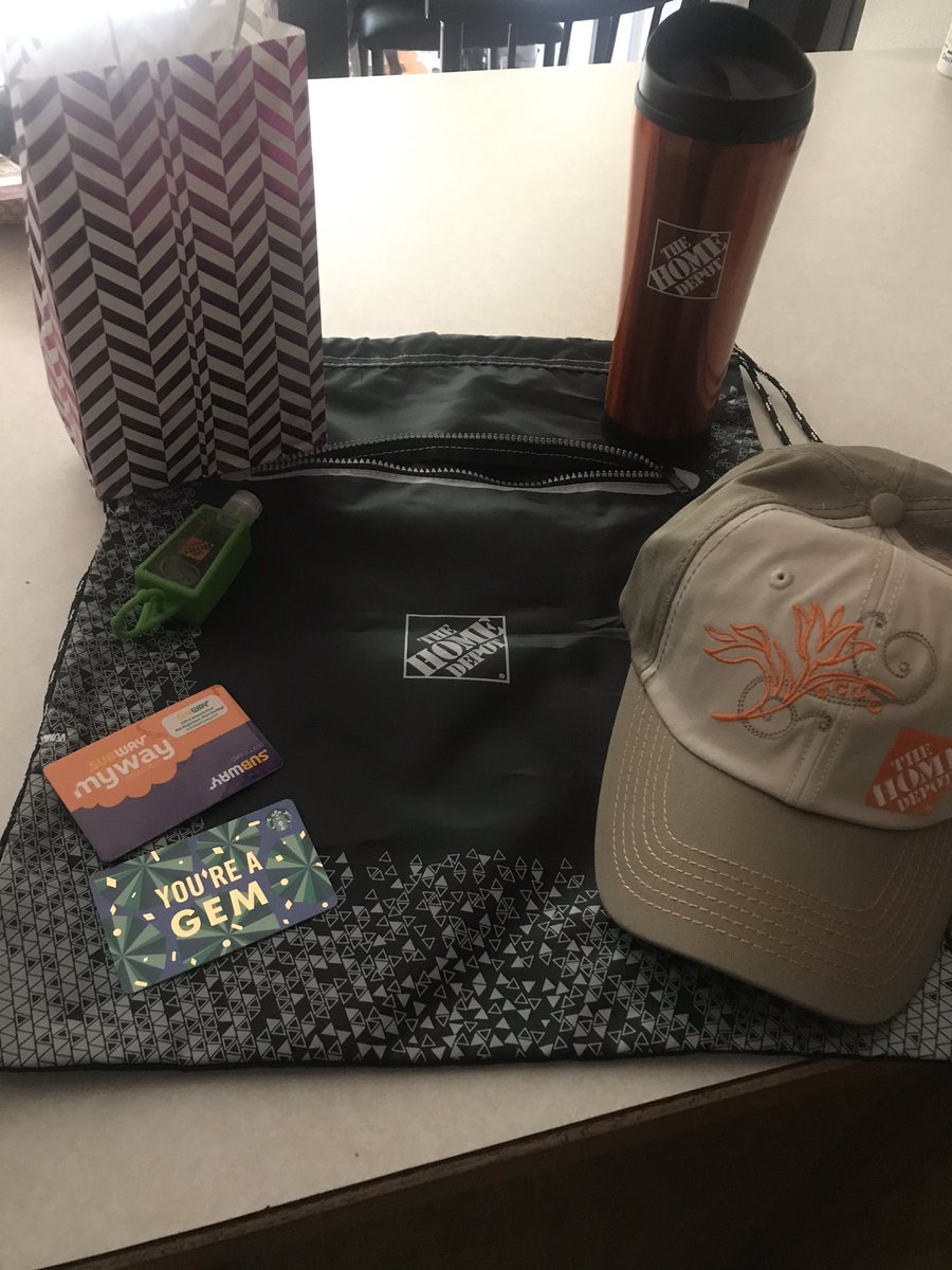 What a way to wake up. ☺️a knock at my door and I have a FedEx box full of treats and a thank you from my Company. So thankful to work for Depot!