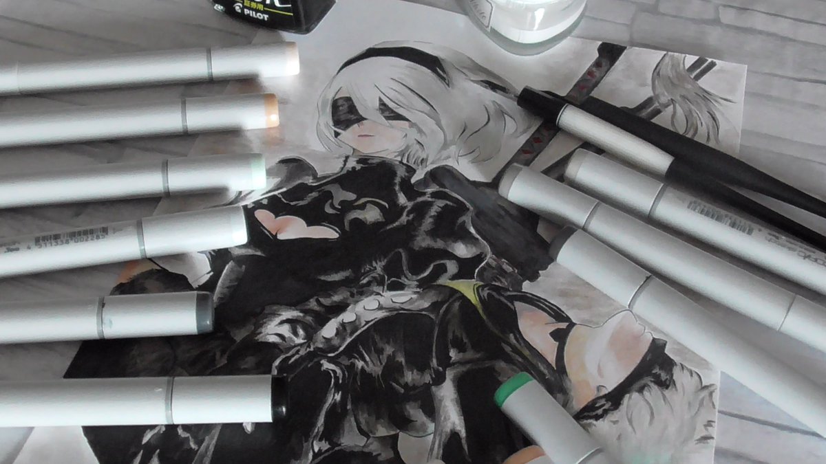 ロカロカ در توییتر ニーアオートマタ 2b 9sのイラスト完成 Nier Automata 2b 9s I Drew An Illustration 模写 ニーアオートマタ Nierautomata 2b コピック 色鉛筆 Copicmarkers 9s Copic Coloredpencils Illustration T Co Hu2f2cpx7b