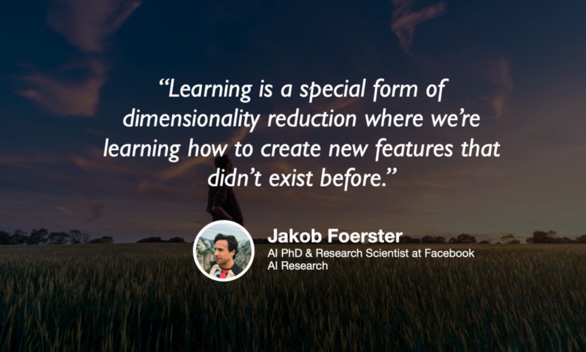 Yes I know this one is a little nerdy but I do love it when a quote combines two areas that I am most passionate about; Learning and Data Science! Thanks to <a href="/j_foerst/">Jakob Foerster</a>!