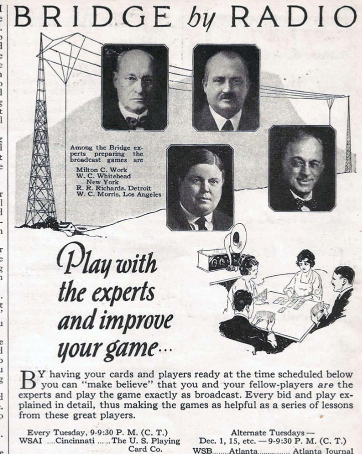 Today was a bad day, but at least bridge had shoutcasters in the 1920's.