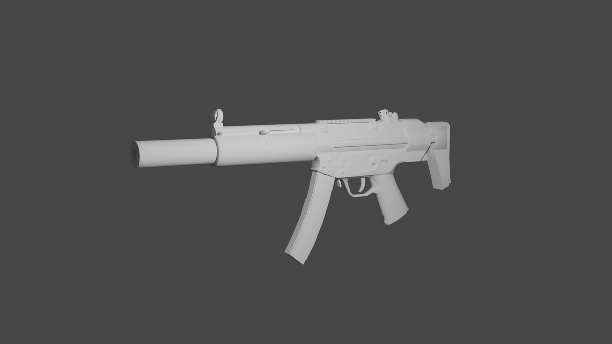 gunmodeler's tweet photo. Made a "medium detailed" (as one of my customers called it) MP5SD

#3dmodeling #guns #Blender3d #RobloxDev https://t.co/7WvcBKXtEi