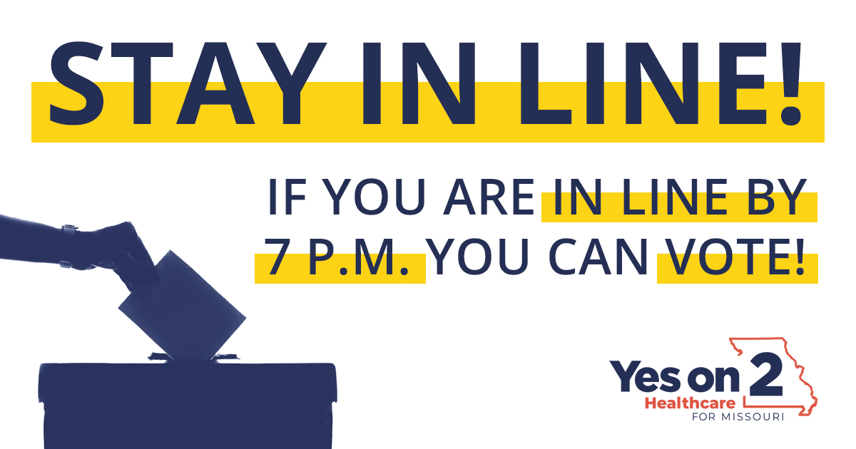As long as you’re in line before 7 p.m. you can vote - get to the polls if you haven’t already! #YesOn2