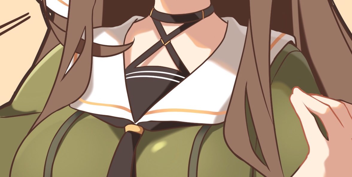 「ちえりちゃん描いてる時にサイドの髪が胸に乗ってる感出せたのが気に入りすぎてずっと」|みこ♂のイラスト