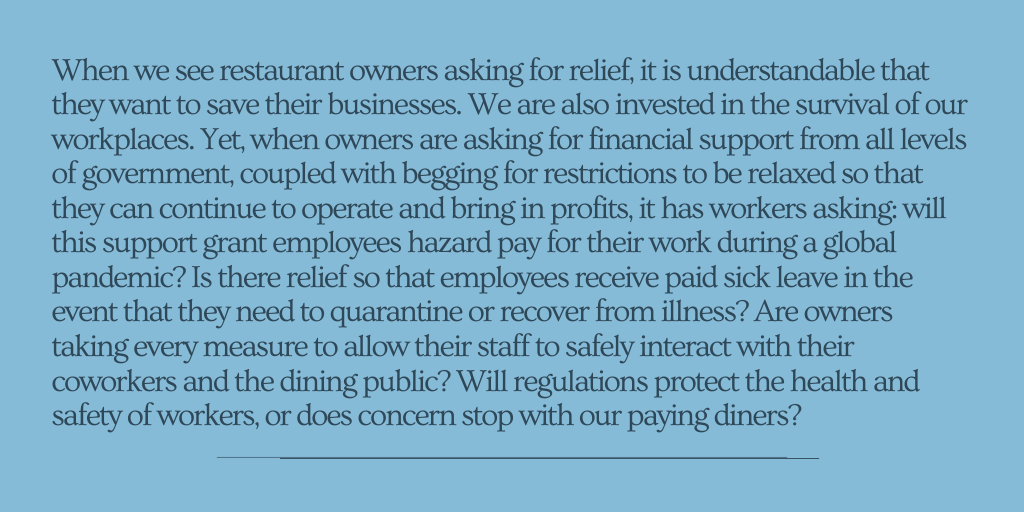 PGHRWA's tweet photo. When owners say they donβt see a way to survive under the present conditions, neither can their employees. We need a solution that supports and protects us all.
#supportrestaurantworkers
Our response to the following op-ed from @PittsburghPG: https://t.co/5FNk2nsj4m https://t.co/OXoXYuO9wc