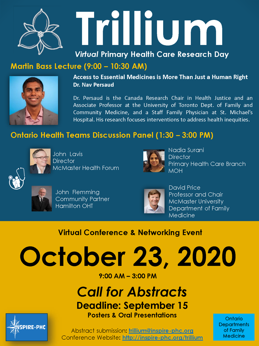 Please feel free to circulate our flyer across your networks! There is no cost to attend, and registration is open to everyone! #Trillium2020