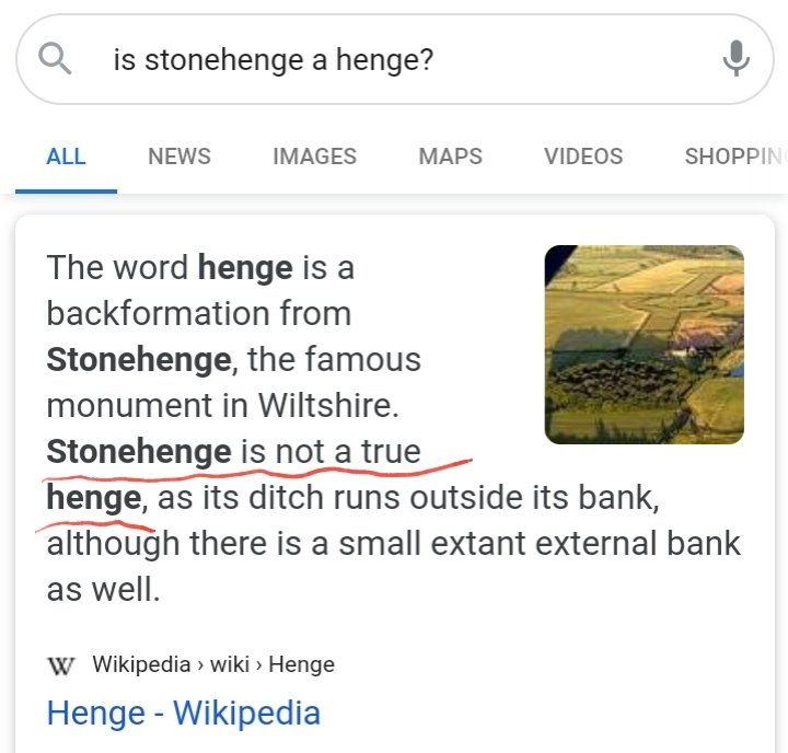 I don't think y'all realize how serious I am.We made the word "Henge," from the word "Stonehenge," and then decided that Stonehenge ISN'T A FUCK-DAMN HENGE.