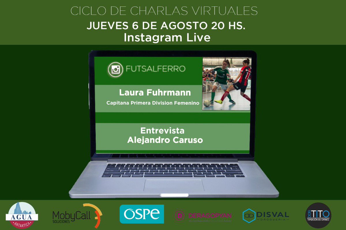 FutsalFerro's tweet photo. Este jueves 20hs tenemos una nueva charla de la mano de @alelordeme que esta vez va estar charlando con @LauFuhrmann capitana de la primera del futsal femenino. https://t.co/UT82c6HEQp