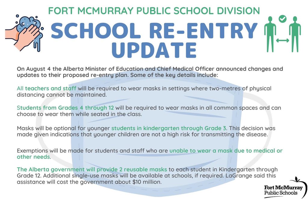 Are you ready to return to school? <a href="/FMPSD/">Fort McMurray Public School Division</a> <a href="/FMPSDOM/">FMPSDO&M</a> will have all AHS health and safety recommendations in place for staff and students. We will be ready to support you on your return #safety #health #students #staff