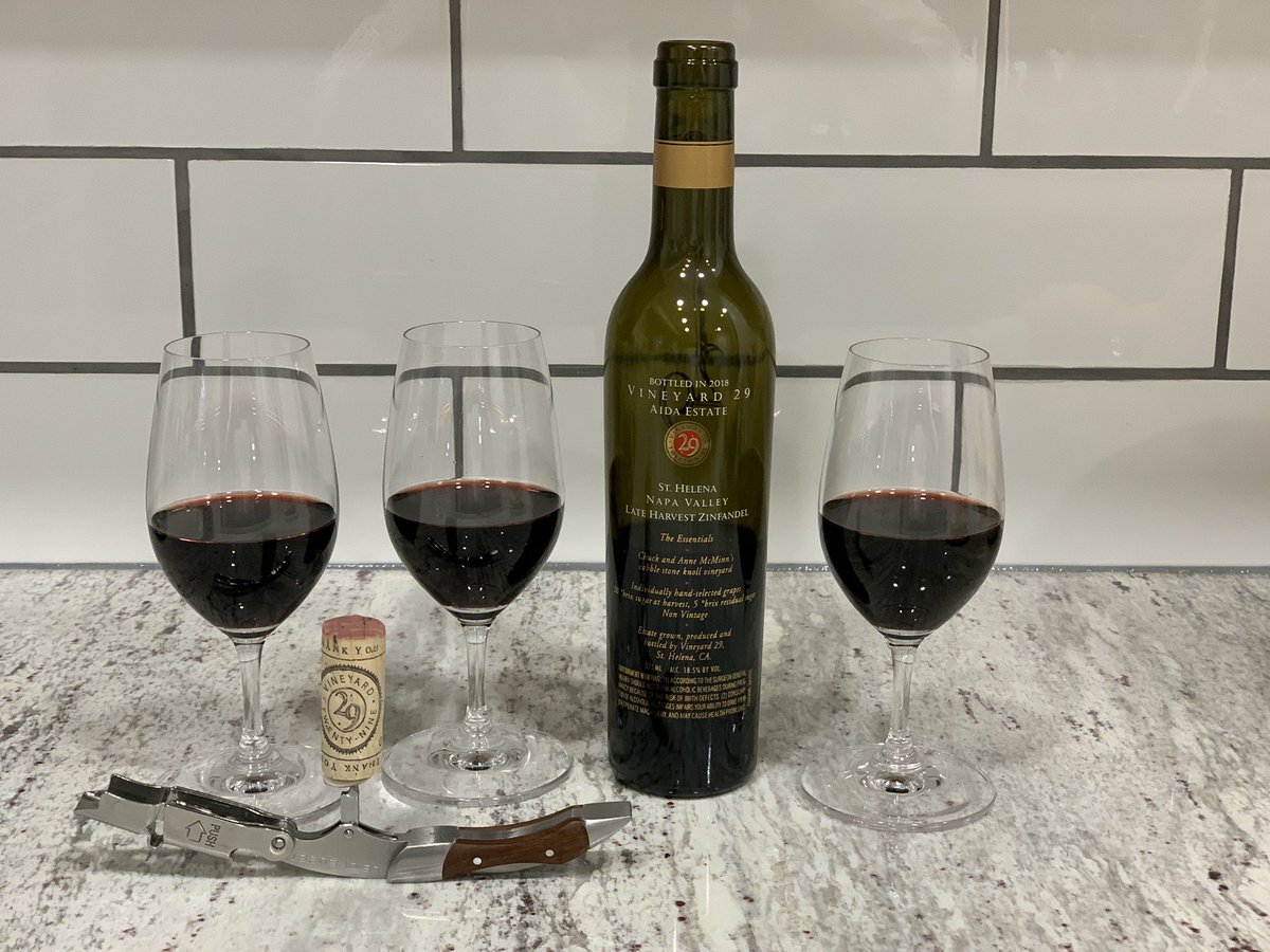 Had a friend over for her 60th birthday on our back porch for a socially distanced celebration. A nice chocolate almond torte and this tasty late harvest Zinfandel from <a href="/Vineyard29/">Vineyard 29</a> Cheers!