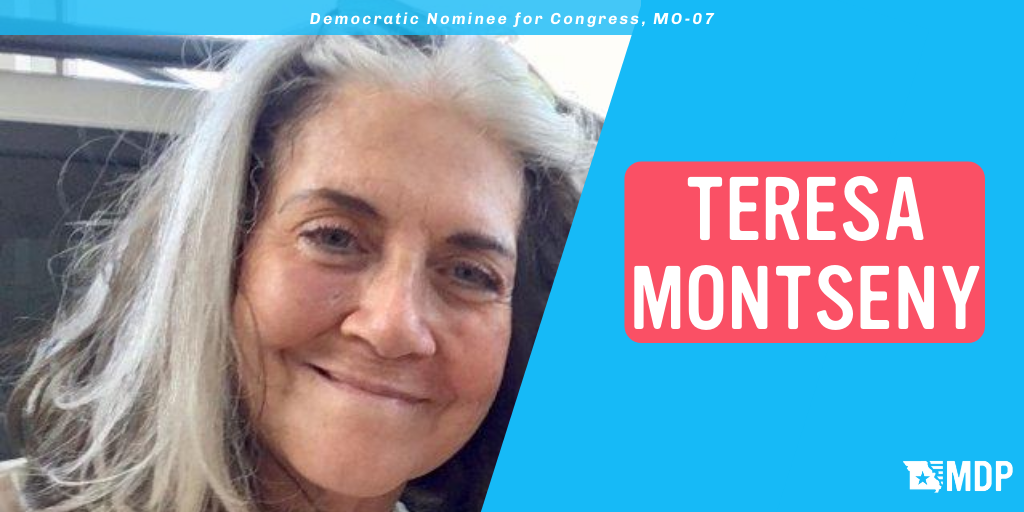 MoDemParty's tweet photo. Congratulations to @MontsenyT, the official Democratic nominee for MO-07! https://t.co/JVBUYQEtZZ
