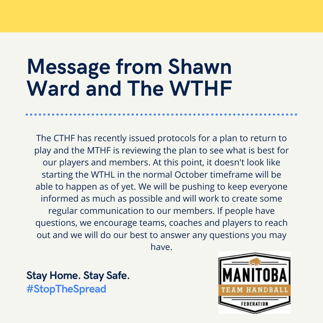 Handballmb's tweet image. Our WTHL coordinator has made a statement about our COVID-19 situation. We know that this might not be the news that everyone was hoping for, but if there are any questions out there please let us know!