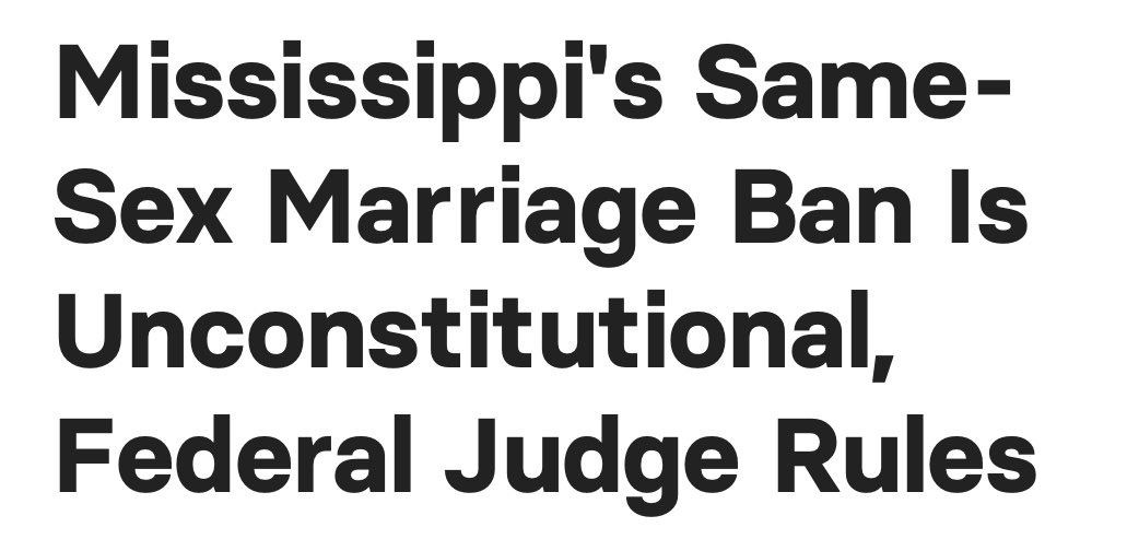 Earlier still, I got to know his work starting back in 2014, when he was the judge who struck down Mississippi’s marriage ban:  https://www.buzzfeednews.com/article/chrisgeidner/mississippis-same-sex-marriage-ban-is-unconstitutional-feder
