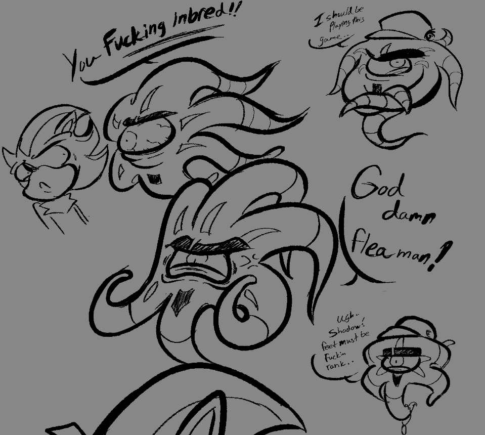 InvdrScar's tweet photo. More crass doodles based on @OmniVAStudios Shadow the Hedgehog stream. I had too much fun drawing myself as Doom's Eye. https://t.co/ie1wWmB358