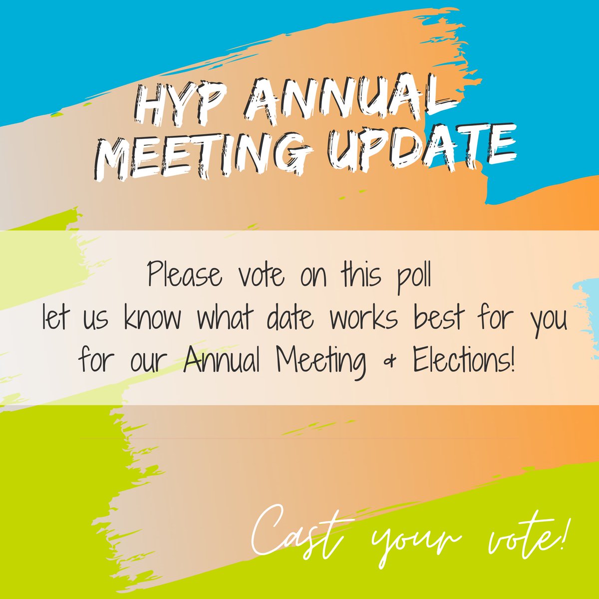 Please vote on the doodle poll for which dates work best for you for our annual HYP meeting &amp; elections! Please cast your vote by August 11th and reach out to Marlee at mhuen@habitatomaha.org if you prefer virtual or in person! 👨🏻‍💻🙋🏻‍♀️🎉  

Vote here: doodle.com/poll/fqrvgsfis…