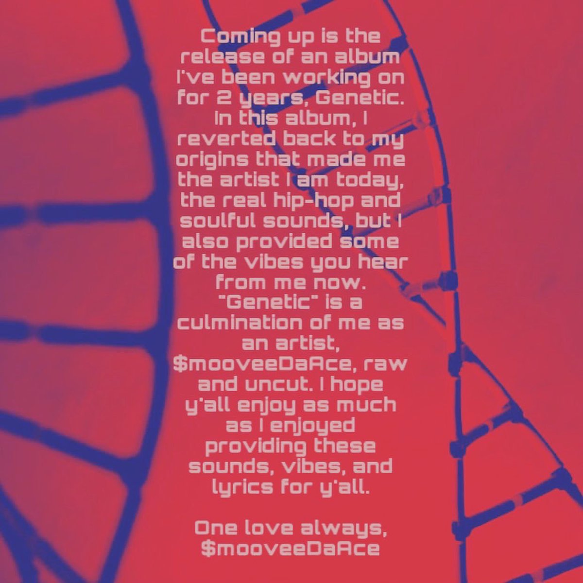 illLyfe_'s tweet photo. @callmesmoovee just recently released his long awaited album “Genetic” 🧬 thoughts? leave comments below, retweet, and like! #illLyfe 🧬

https://t.co/BXWQu9X7tA https://t.co/EePsbhM5r1