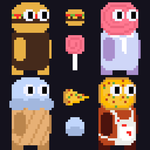 FrancoKun_'s tweet photo. Cute food people
#pixelart #Food #characterdesign #cute https://t.co/VW3yCPe9u0