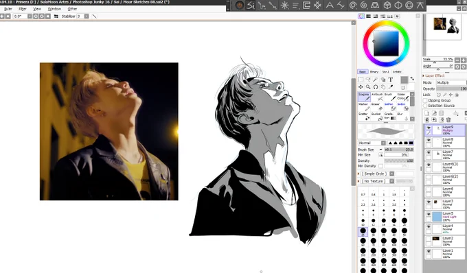 Random facts:

1. There is a new Taemin solo vid out and I love it
2. I also love drawing in Paint Tool SAI, it's so smooth
3. I love long necks
4. I'm having a lot of fun with this high contrast style of sketching, I really like it 