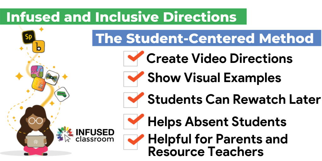 HollyClarkEdu's tweet photo. As we head back into more virtual learning it is important that we include accessible directions that students can watch or hear more than once. 

Infused and Inclusive Directions

Find out more here 
https://t.co/PS1vFCByT9…

#remotelearning #infusedclassroom #onlinelearning https://t.co/D9FvBPlpe7