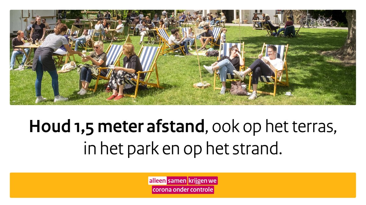 gemharderwijk's tweet photo. Ga je met het mooie weer het terras op of samen met vrienden naar het park of het strand? ☀️ Vermijd drukke plekken en houd 1,5 meter afstand. Heb je klachten, blijf dan thuis en laat je testen. #alleensamen 

Meer informatie ⤵️
https://t.co/qNnGHuppz6 https://t.co/JPmnqwRcHu
