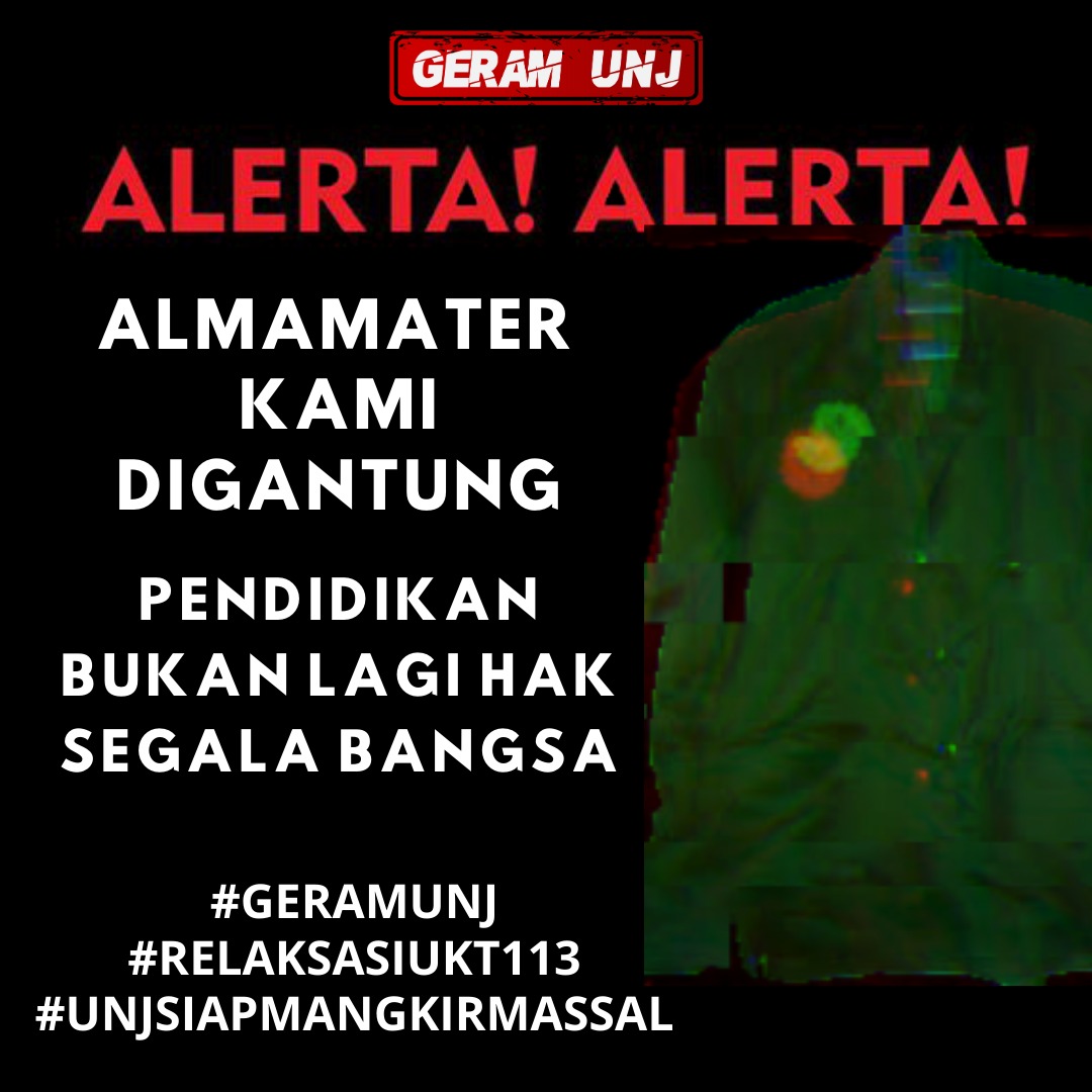 Min <a href="/UNJ_Official/">UNIV. NEGERI JAKARTA</a> Tolong sampaikan
Tega tega nya mereka pada mahasiswa nya:"(

#RELAKSASIUKT113
#UNJSIAPMANGKIRMASSAL